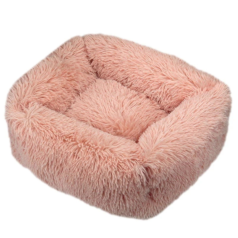 Rectangle Plush Dog/Cat Bed with Soft Lacy Frills