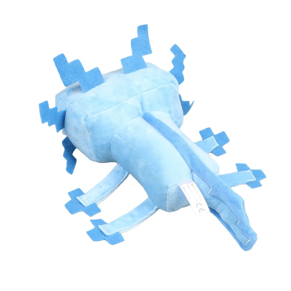 Digital Axolotl Plushie Pixel Blocks Stuffed Animal