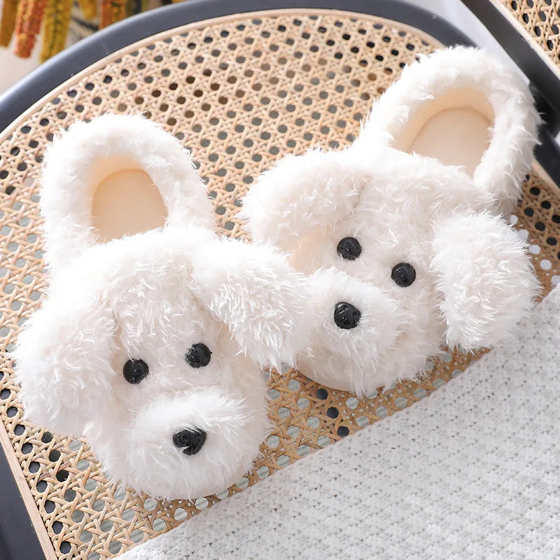 Toy Poodle Plush Slippers