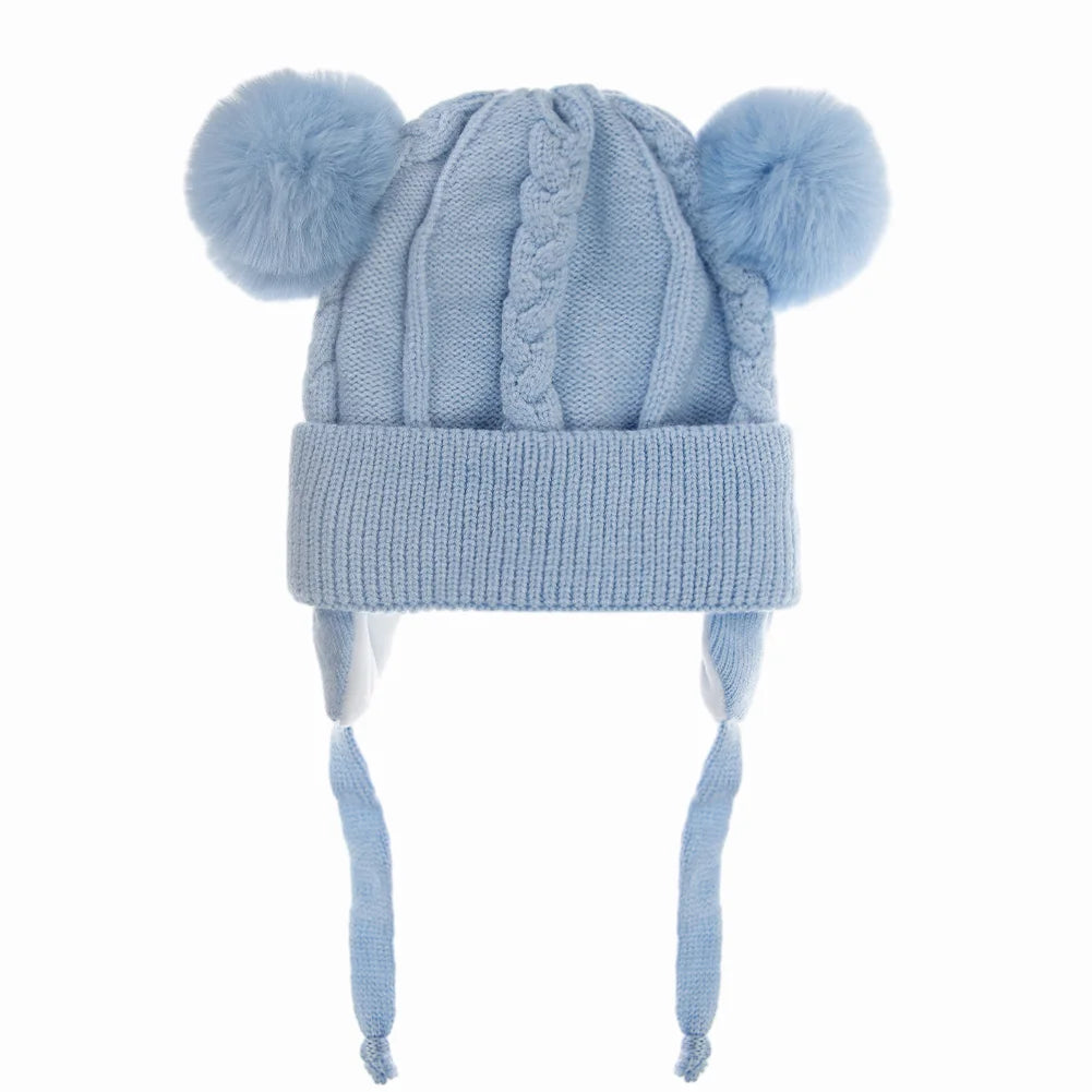 Pompom Ears Plush Winter Hat