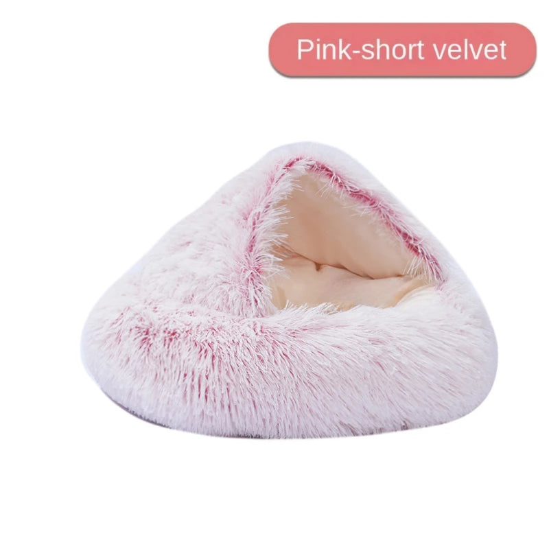 Cat Igloo Plush Bed with Tent Opening
