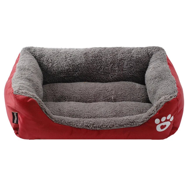Dog Paw Heart Emblem Plush Dog Bed