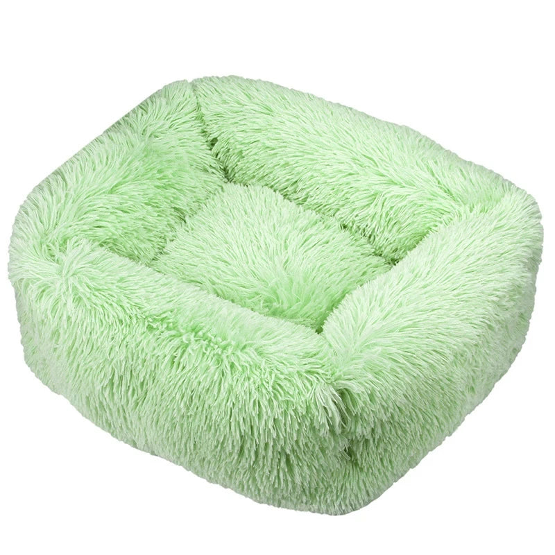 Rectangle Plush Dog/Cat Bed with Soft Lacy Frills