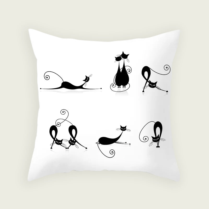 Cat Activities Plush Pillow Case