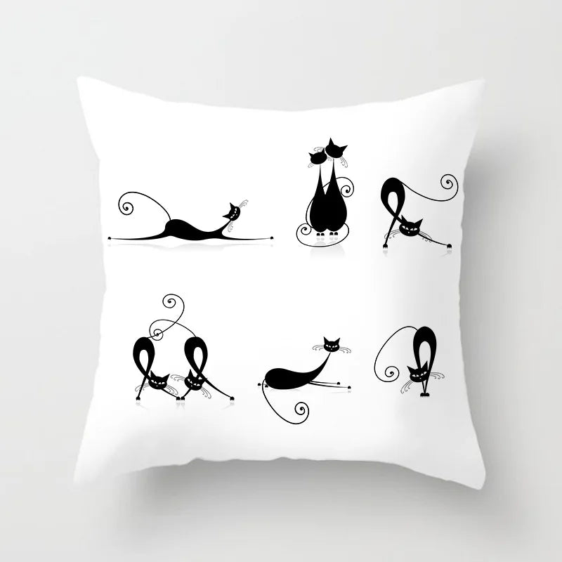 Cat Activities Plush Pillow Case