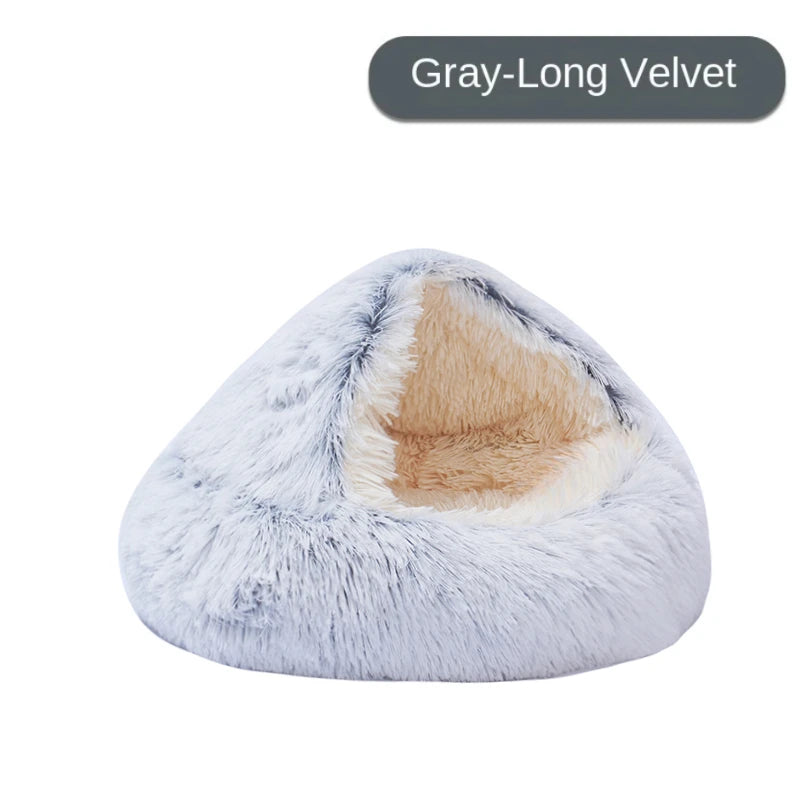 Cat Igloo Plush Bed with Tent Opening