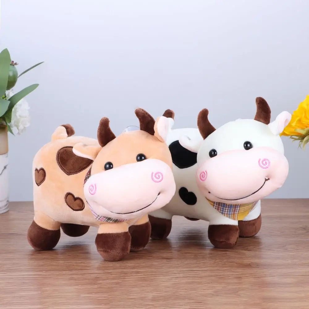 Baby Calf Cow with Spotted Hearts Plushie 11" Stuffed Animal
