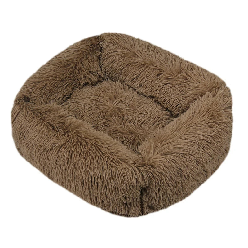 Rectangle Plush Dog/Cat Bed with Soft Lacy Frills