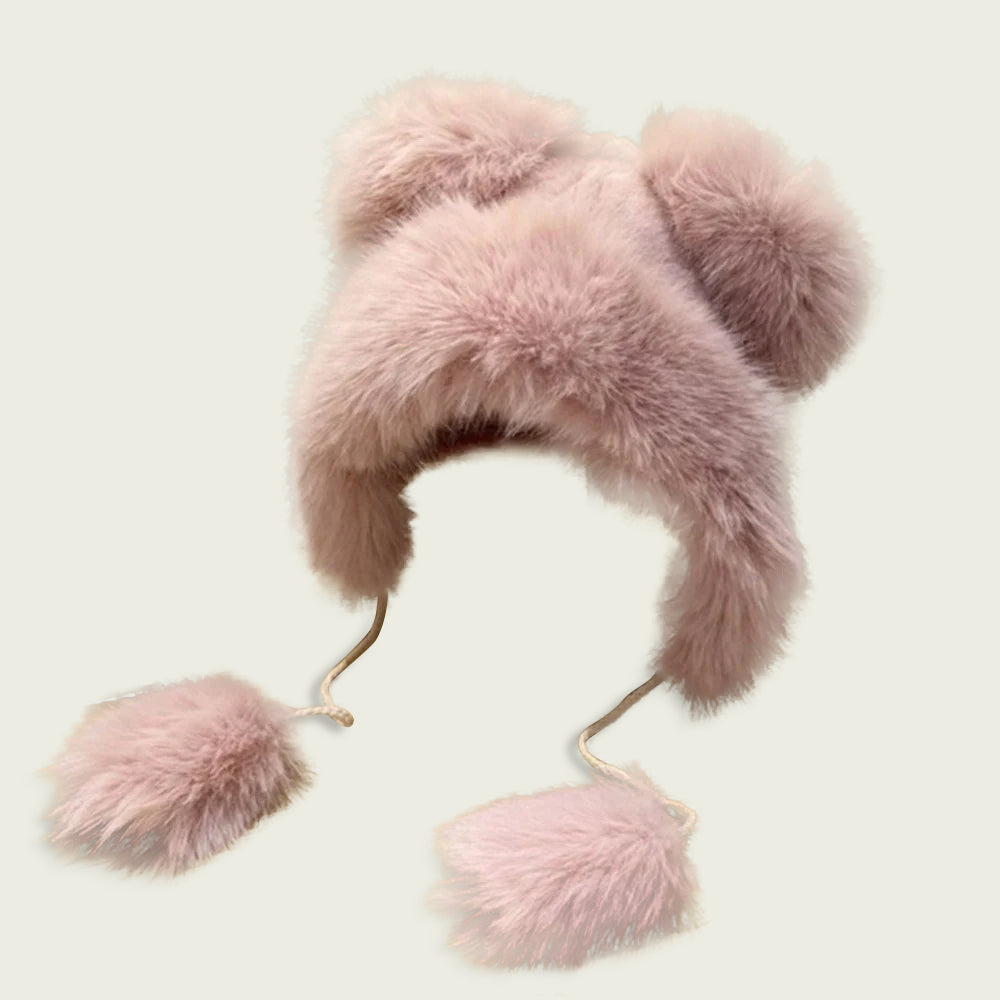 Bear Ears Plush Winter Hat