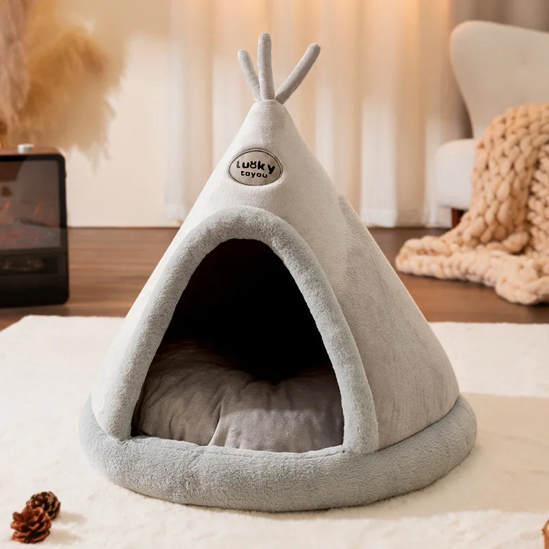 Pet Teepee Tent with Plush Mattress