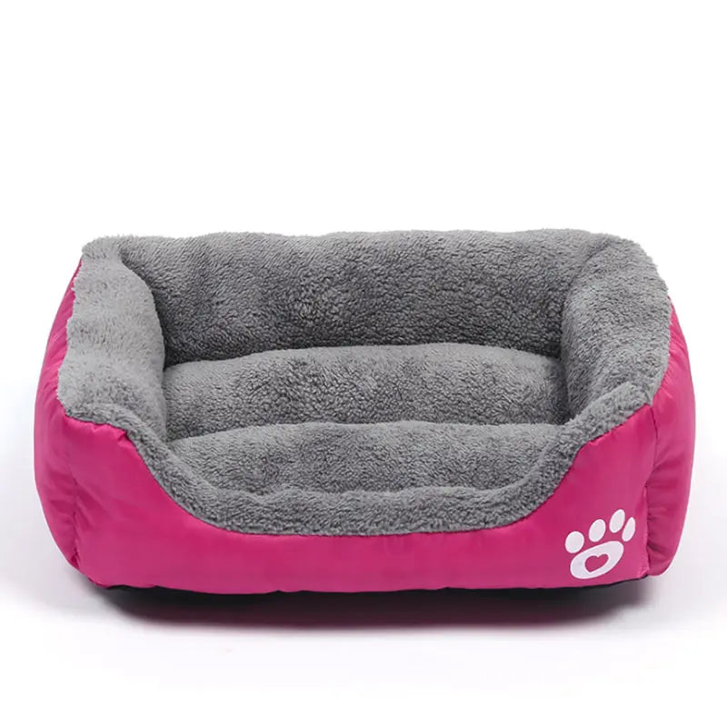 Dog Paw Heart Emblem Plush Dog Bed