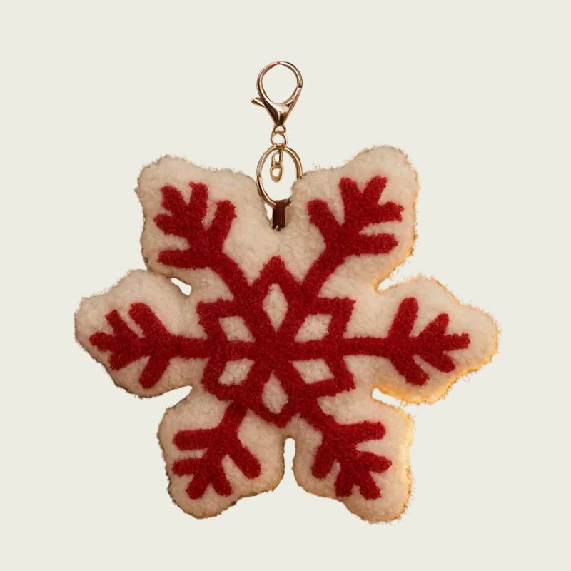 Red Snowflake Plush Pillow