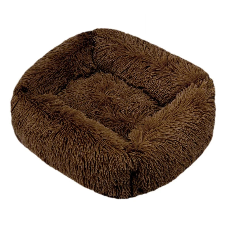 Rectangle Plush Dog/Cat Bed with Soft Lacy Frills