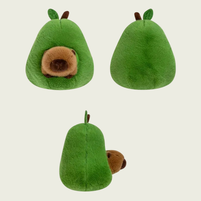 Plush Avocado with Removable Capybara-Pit