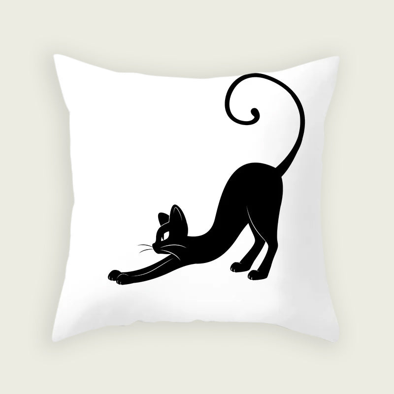 Yoga Cat Pose Plush Pillow Case