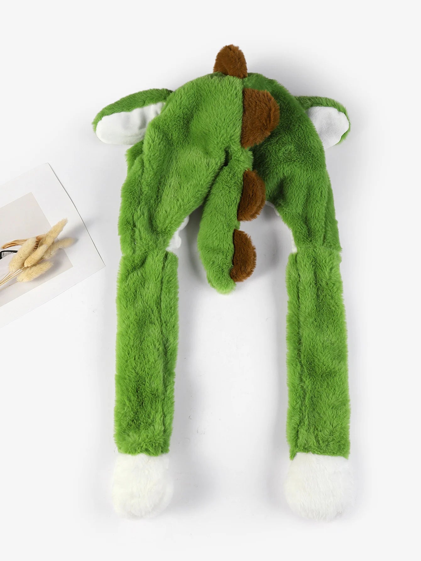 Stegosaurus Dinosaur Green Plush Hat
