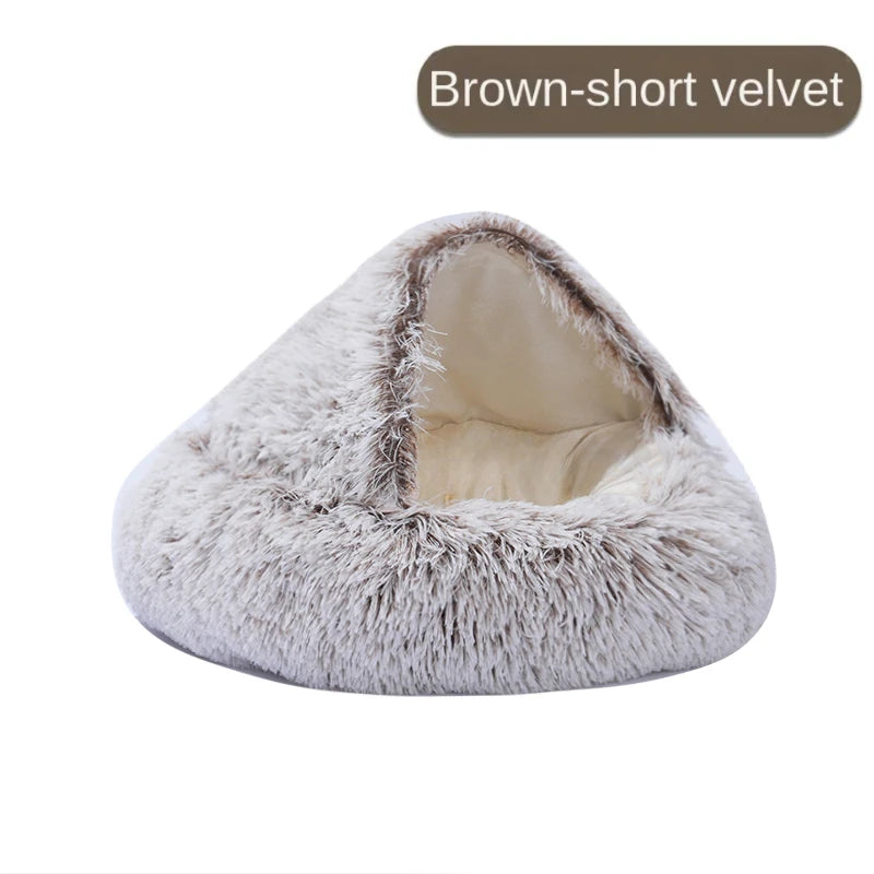 Cat Igloo Plush Bed with Tent Opening