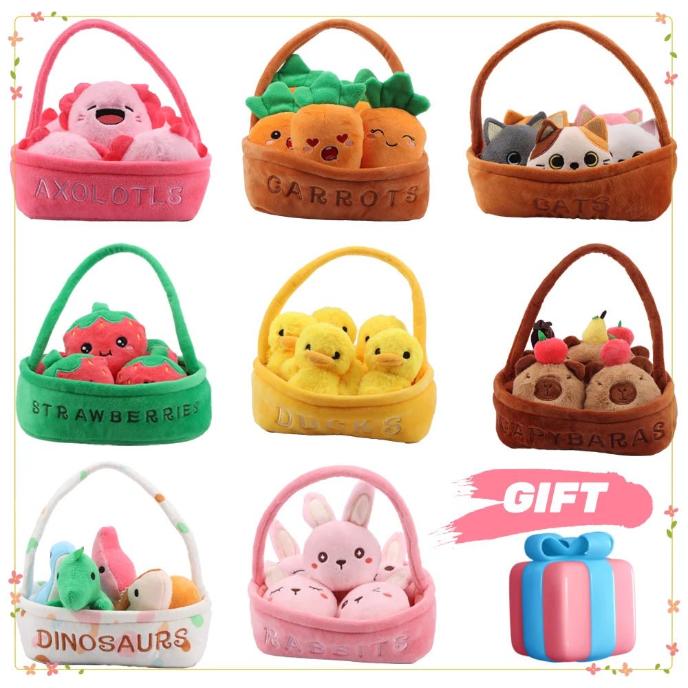 Basket of Capybara Plushies