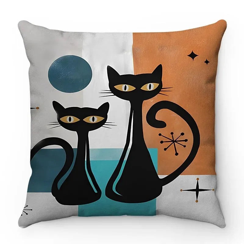 2 Swanky Cats Plush Pillow Case