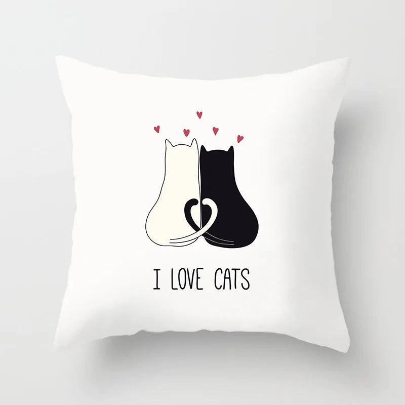 I Love Cats Plush Pillow Case