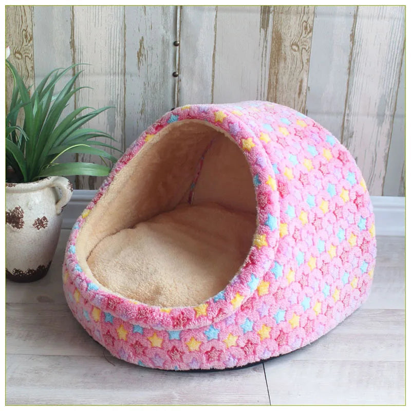 Luxe Plush Pet Crib with Bow