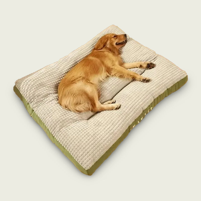Waffle-Knit Flannel Rectangular Plush Dog Mattress