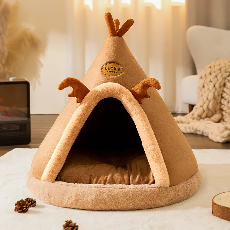 Pet Teepee Tent with Plush Mattress