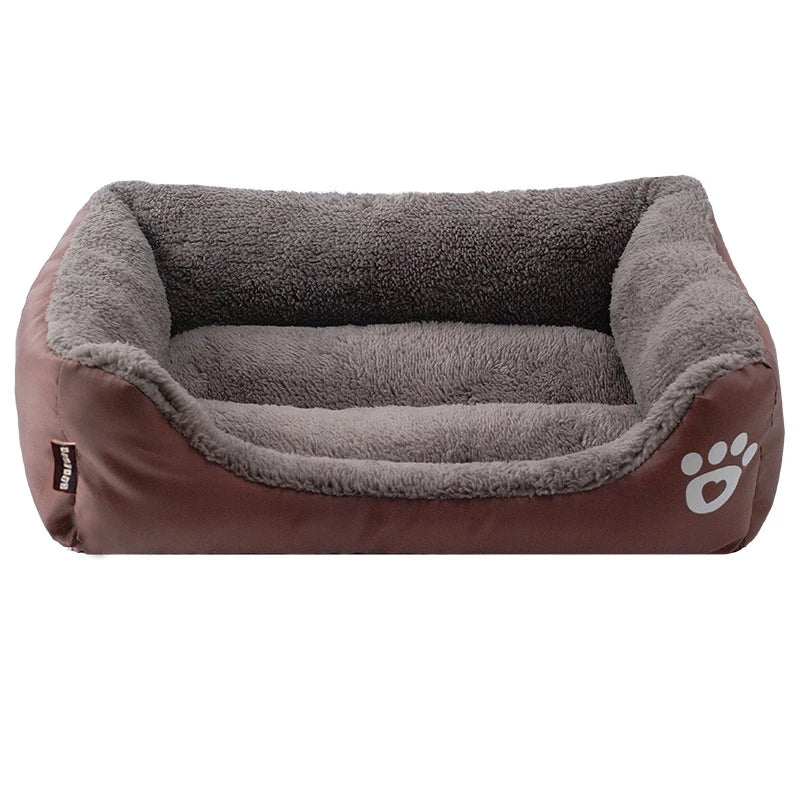 Dog Paw Heart Emblem Plush Dog Bed