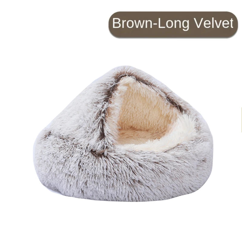 Cat Igloo Plush Bed with Tent Opening