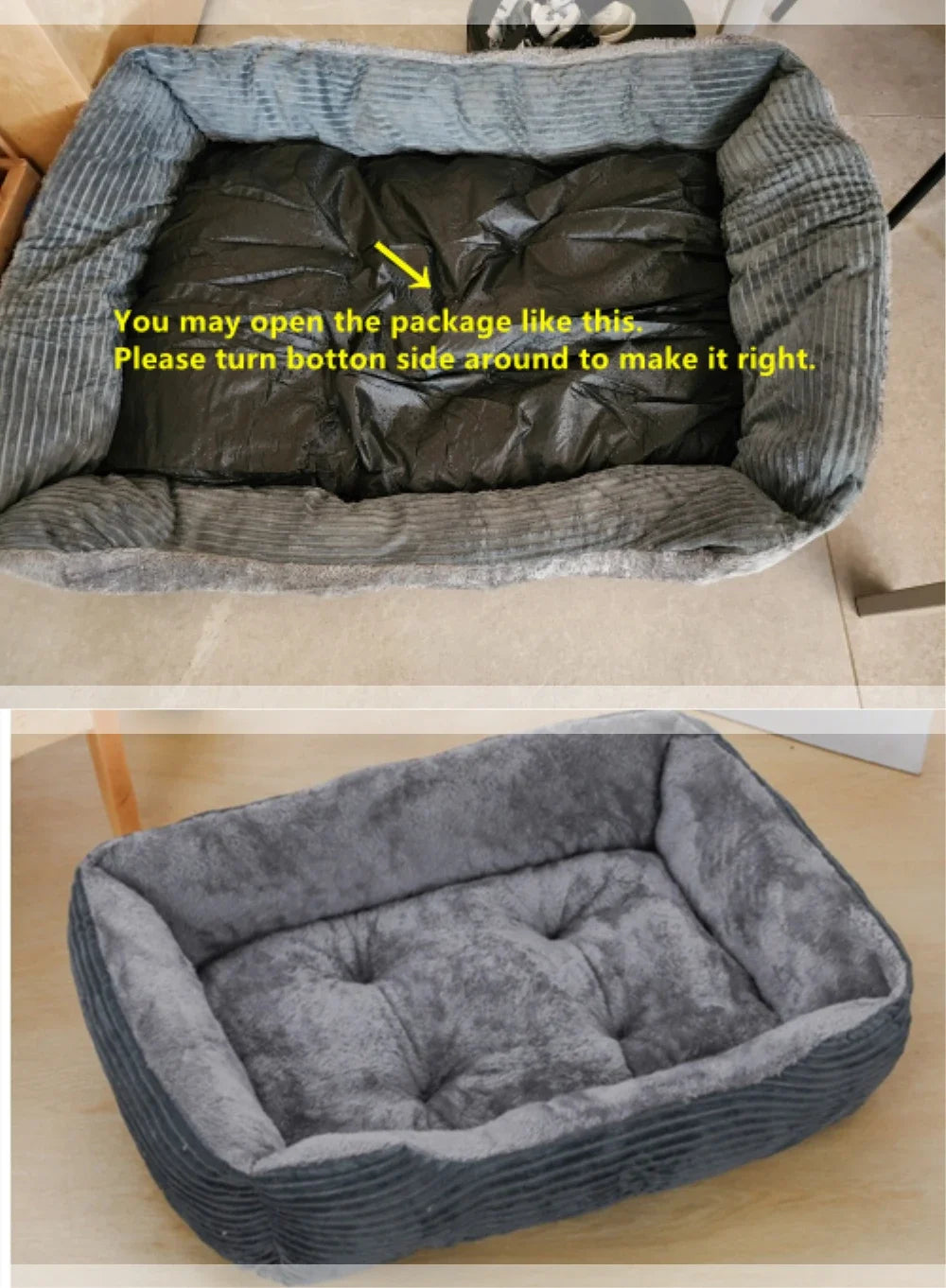 Chic Rectangular Dog/Cat Plush Bed