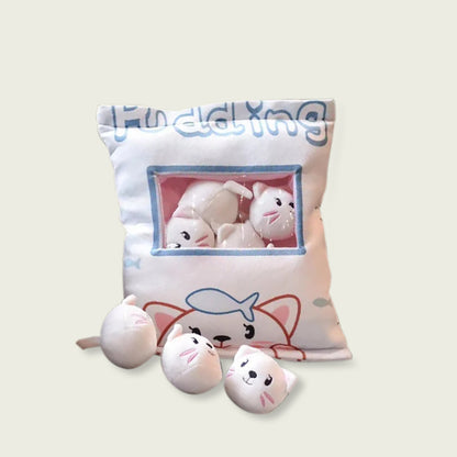 Bag of White Cat Plushie Kitten Stuffed Animals