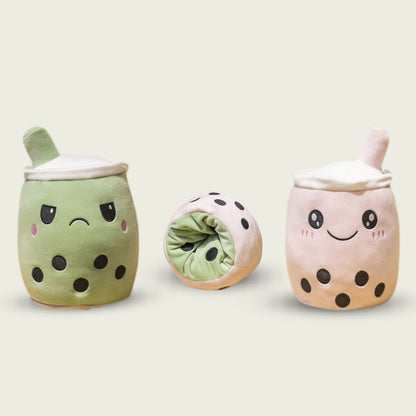 Reversible Bubble Tea 5.8" Boba Milk 2-Flavor Plushies