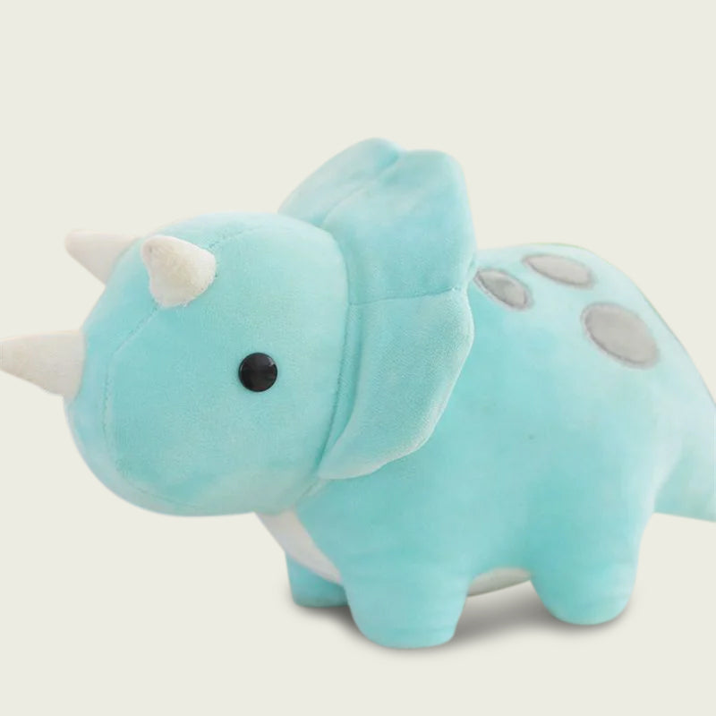 Ice Blue Baby Triceratops Stuffed Animal Plushie