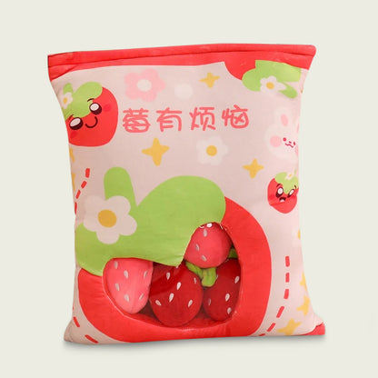 Bag of Mini Strawberry Stuffed Fruit Plushes