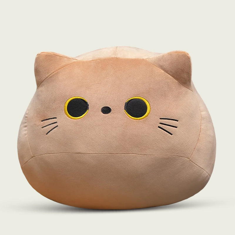 Coffee Brown Plump Cat Ball Plushy