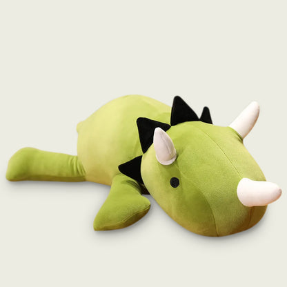 Weighted Olive Green Triceratops Plushie Stuffed Animal