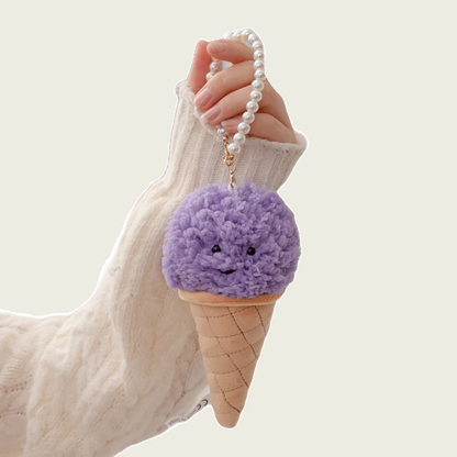 Ube Ice Cream Cone Keychain