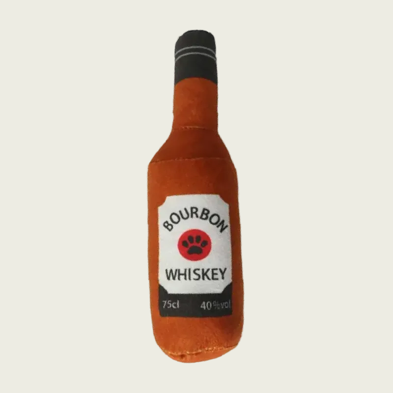 Bourbon Whiskey Dog Plushie Squeaker Toy