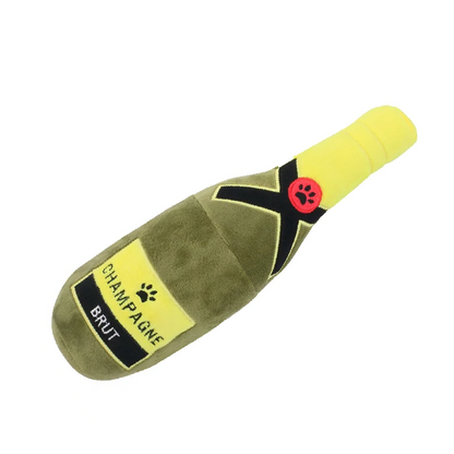 Brut Champagne Dog Plushie Squeaker Toy