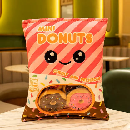 Bag of Frosted Donut Stuffed Treat Plushes