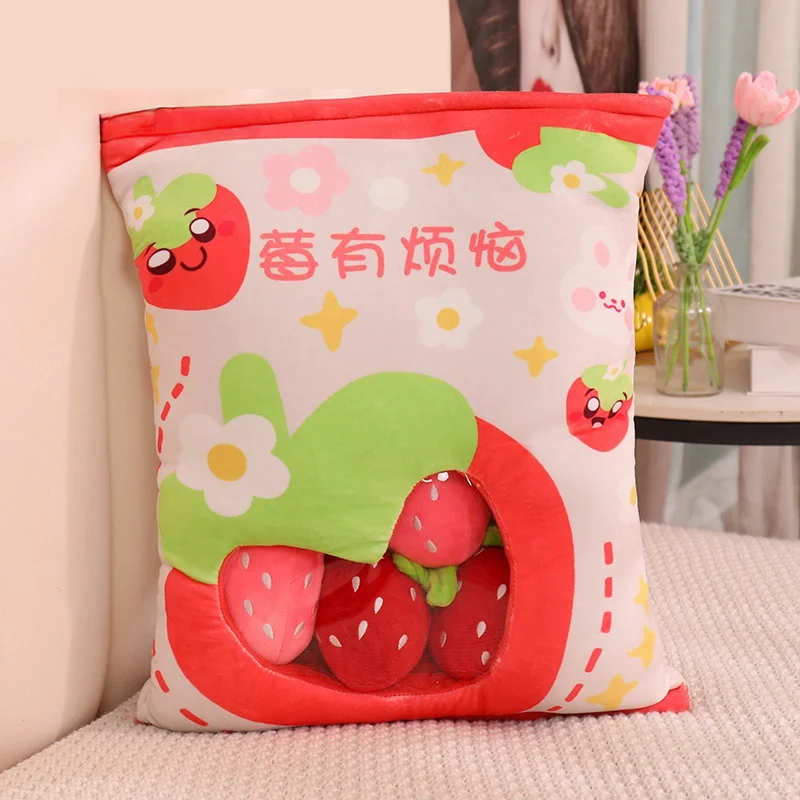 Bag of Mini Strawberry Stuffed Fruit Plushes