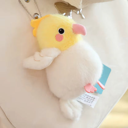 Yellow Parrot Pocket Bird Keychain Pendant