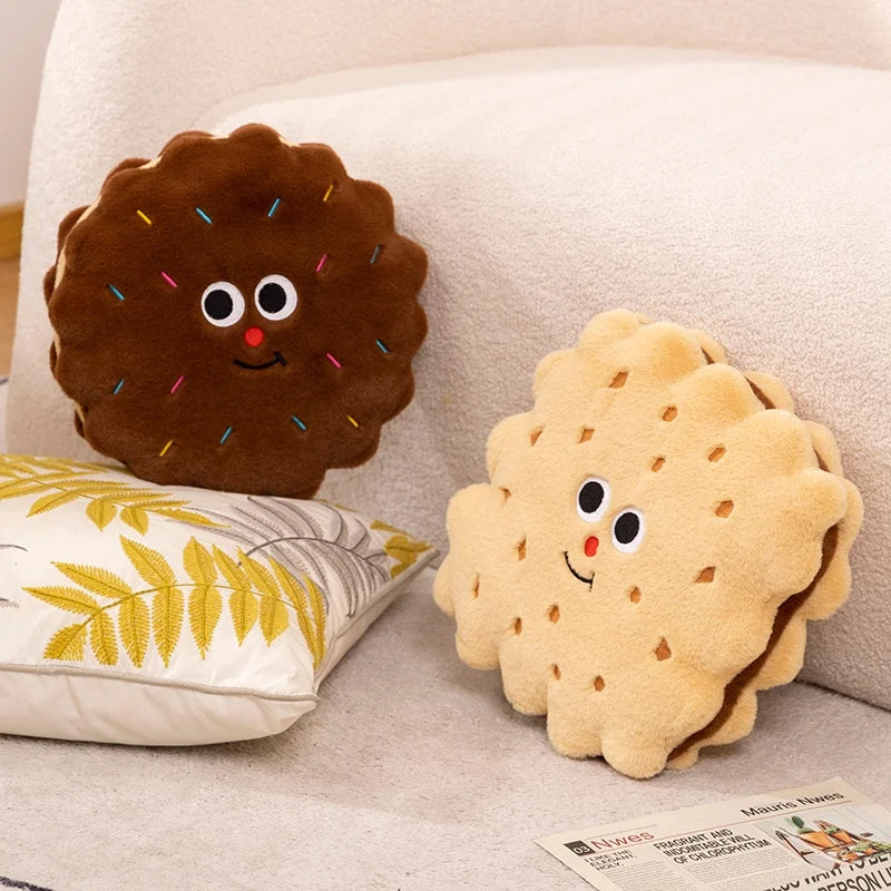 Round Biscuit Cookie Plush Pillow Cushion