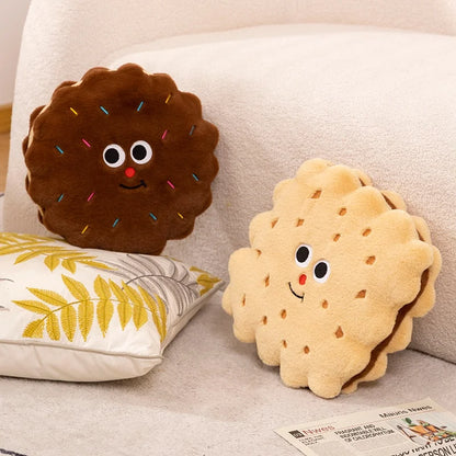 Round Biscuit Cookie Plush Pillow Cushion