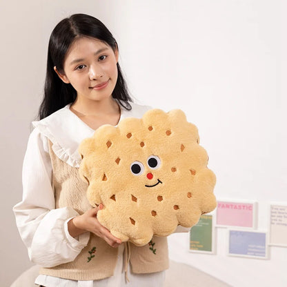 Round Biscuit Cookie Plush Pillow Cushion