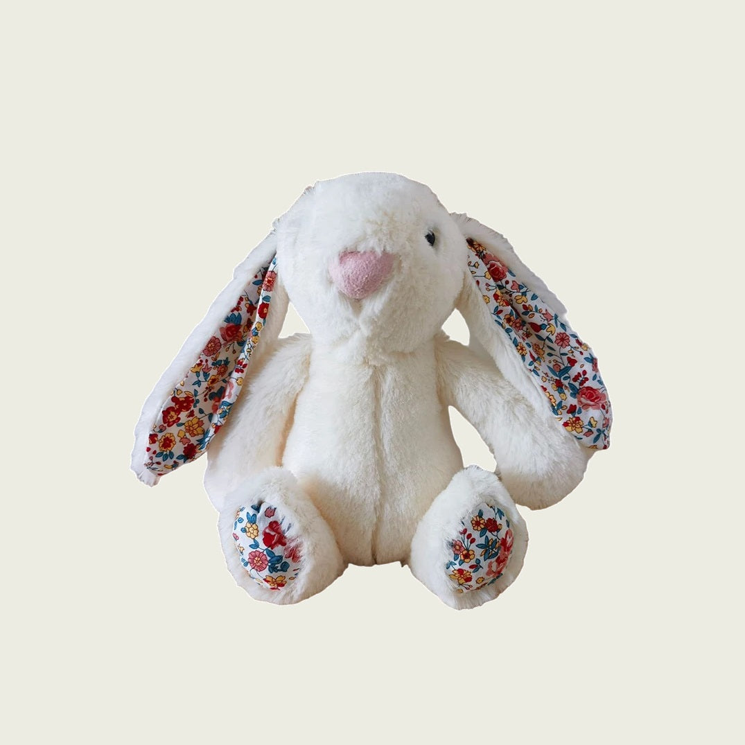 Bunny Rabbit with Colorful Floral Ears & Paws 9.8" Plushie