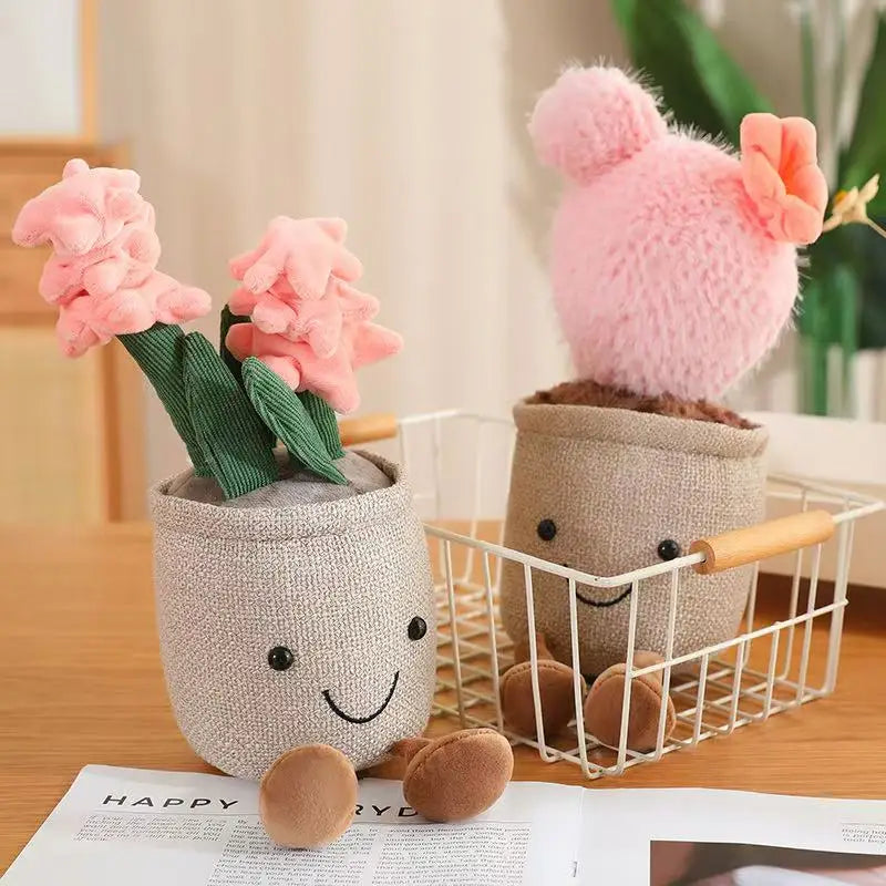 Floral Cactus Potted Plant Plushie