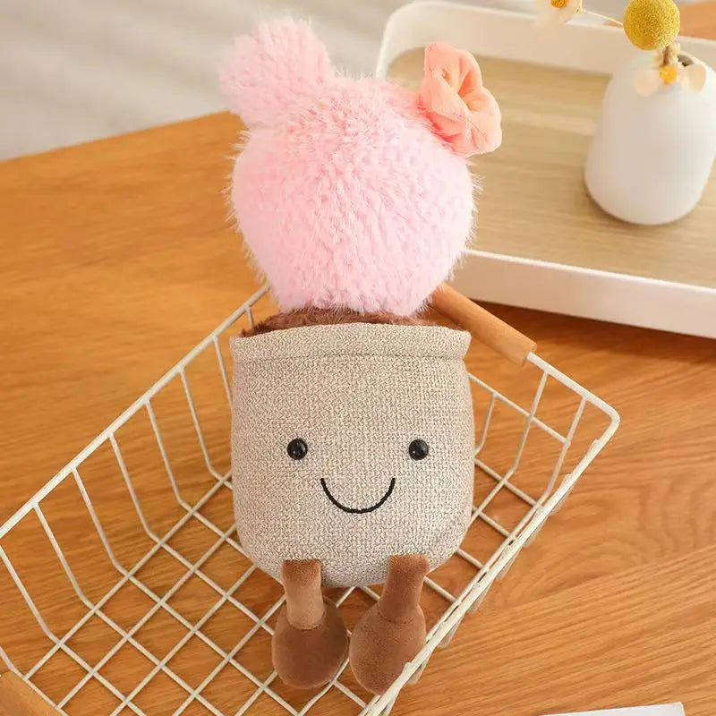 Barrel Bunny Ears Cactus Potted Plant Plushie