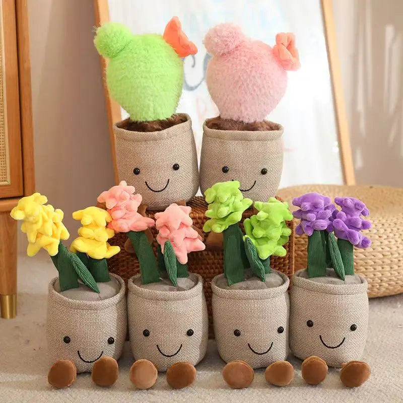 Floral Cactus Potted Plant Plushie