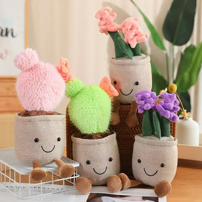 Floral Cactus Potted Plant Plushie